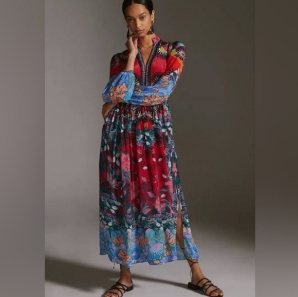 Bhanuni By Jyoti Multicolor Maxi Dress 4P - Picture 12 of 14